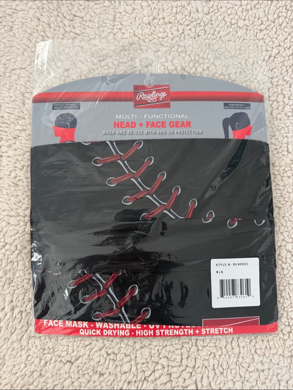 Rawlings Black Face & Head Gear with Red Stitch Accent